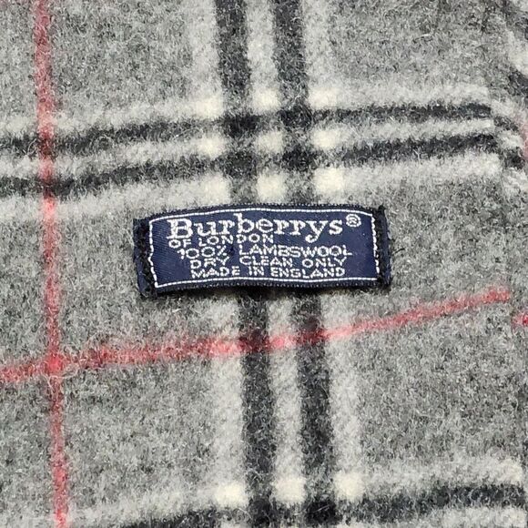 Burberry 100% Wool Grey Nova Check Scarf - Picture 4 of 9